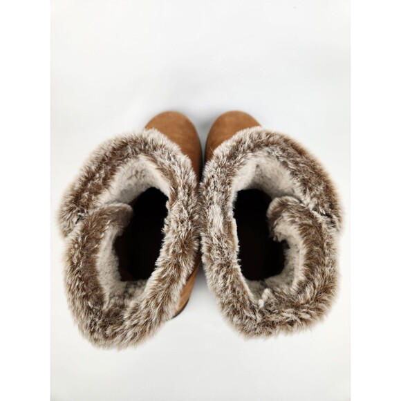Skechers SZ 9 Keepsakes Broken Arrow Brown Suede Boot Bootie Faux Fur Lined Warm - Picture 9 of 12